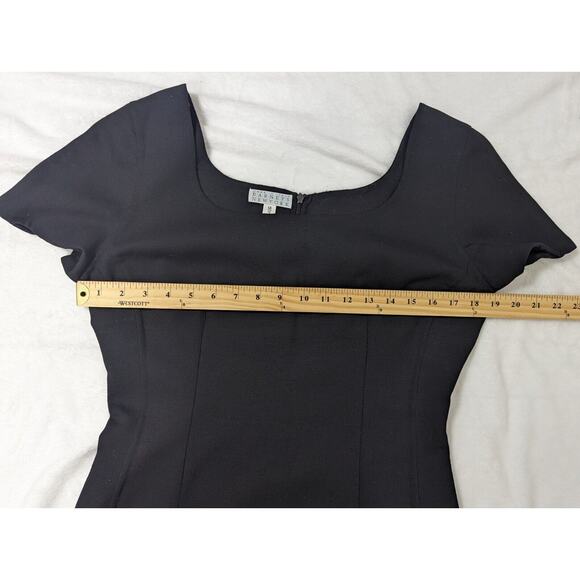 Barneys New York Womens Short Sleeve Solid Midi Dress Black Size 46/12 - Picture 8 of 12